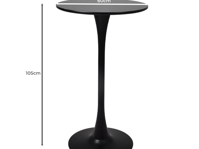 Levede 2x Round Bar Table Pub Tables Black-1975420497994846210