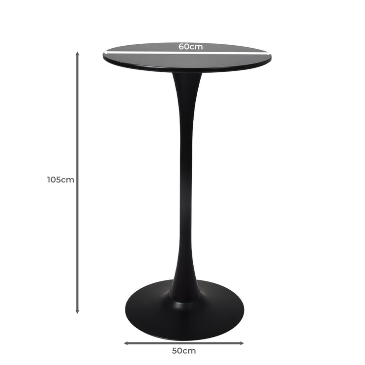 Levede 2x Round Bar Table Pub Tables Black-1975420497994846210