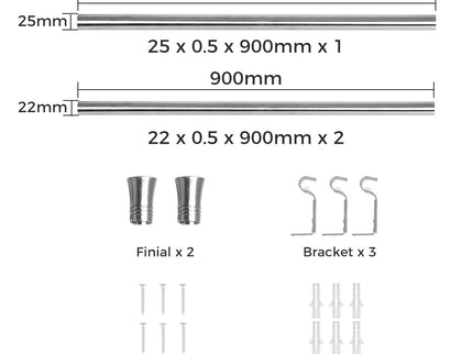 Marlow Satin Nickel Curtain Rod Steel Quiet Rail Pole Pommel Set Adjustable-1910112208935849986