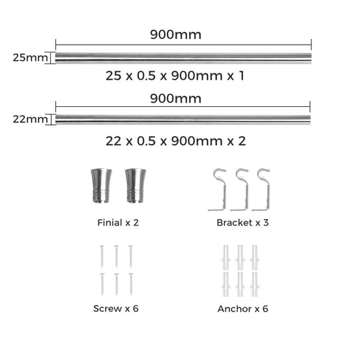 Marlow Satin Nickel Curtain Rod Steel Quiet Rail Pole Pommel Set Adjustable-1910112208935849986
