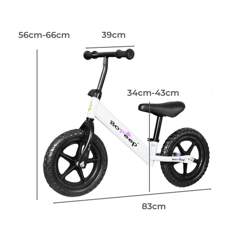 BoPeep Kids Balance Bike Ride On Toys White-1910113160497598466