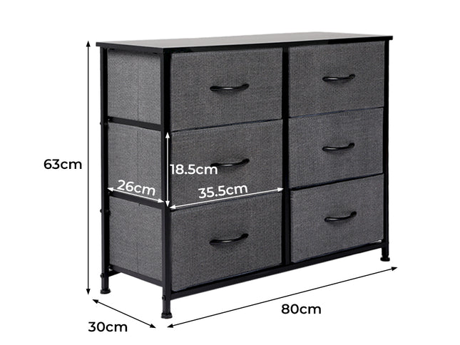 Levede Storage Cabinet Tower Chest Dark Grey-1973194072088776706