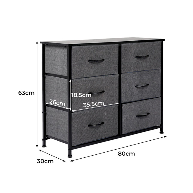 Levede Storage Cabinet Tower Chest Dark Grey-1973194072088776706