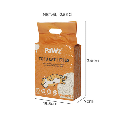 PaWz 2.5kg Tofu Cat Litter Clumping Natural x12-1910112215260860418