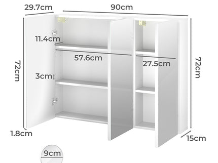 Levede Bathroom Mirror Cabinet 90CM-1950769974779973634