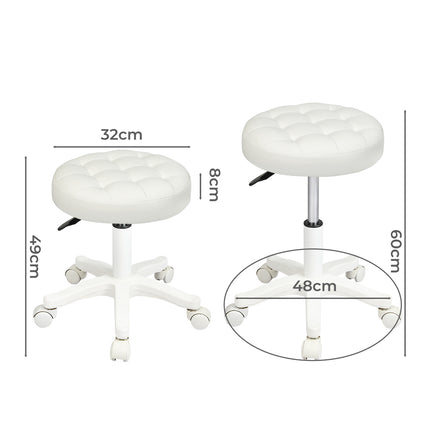 Levede 4x Rolling Bar Stool Swivel Salon SPA Chair Beige-2029387306187755522