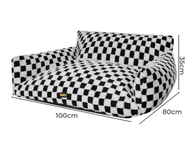 Pawz Pet Bed Plush Checkered Dog Bed Washable Cat Bed-2018816715483385858