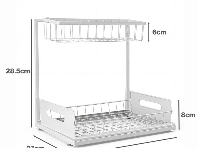 Toque Under Sink Storage Rack Kitchen Cabinet Organiser 2-Tier Shelving Home-2050059015223906306