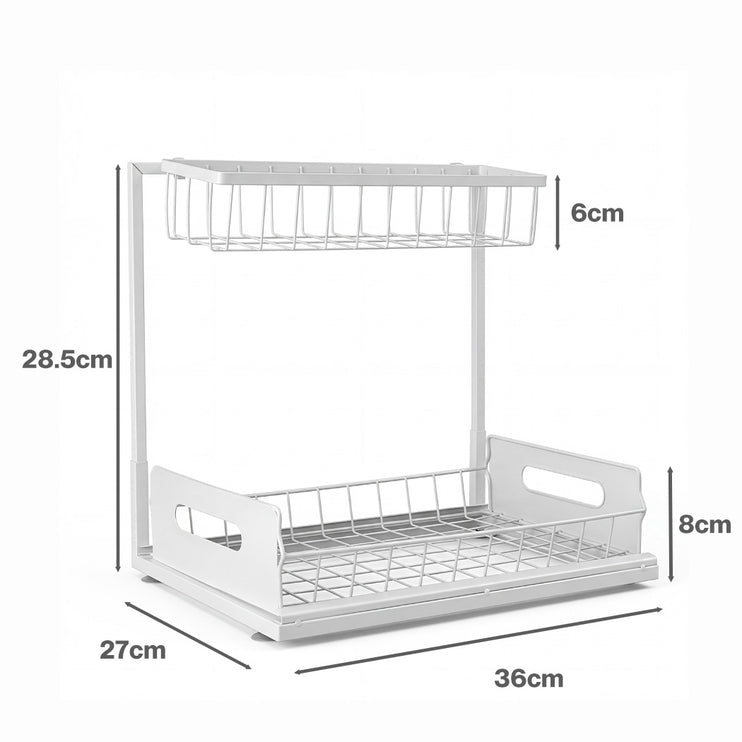 Toque Under Sink Storage Rack Kitchen Cabinet Organiser 2-Tier Shelving Home-2050059015223906306