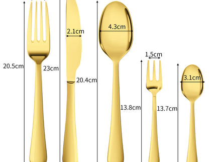 Stainless Steel Cutlery Set Travel Knife Gold-1864184347171622914