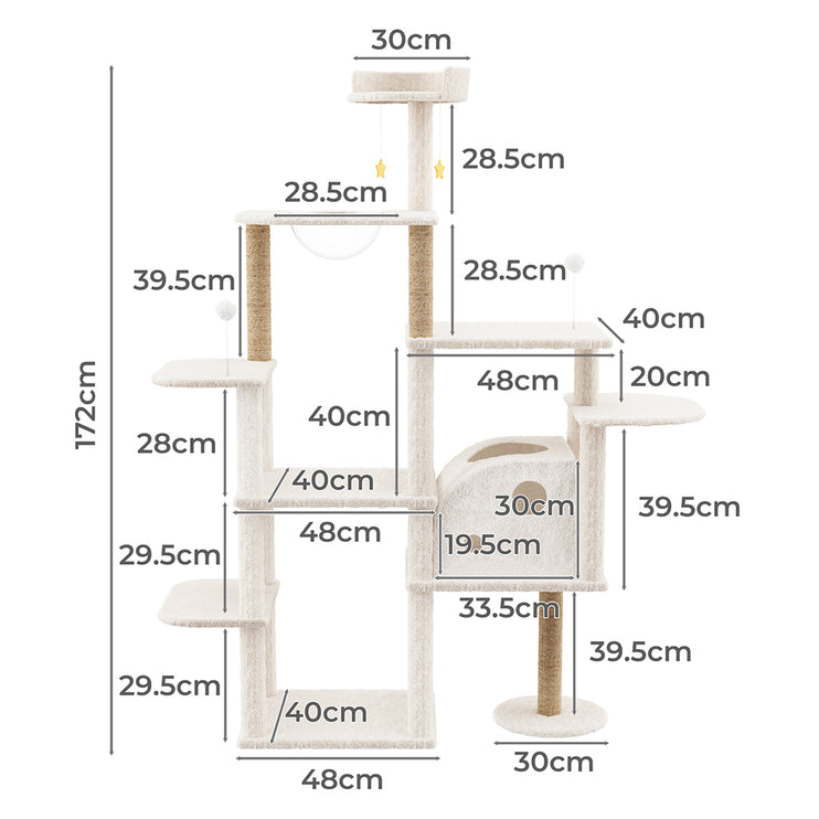 Pawz Cat Tree Tower Large Scratcher Condo House 172cm-2029387208330448898