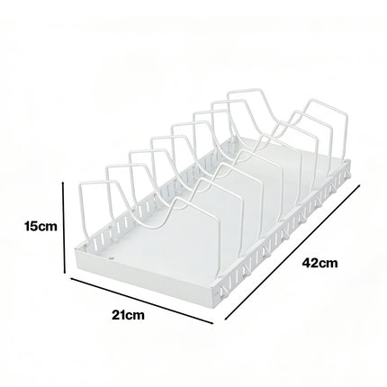 Toque Pots and Pans Organiser Saucepan Holder Storage Pull Out Rack Holder White-2065254301424553986
