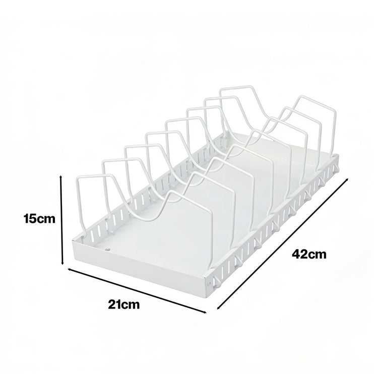Toque Pots and Pans Organiser Saucepan Holder Storage Pull Out Rack Holder White-2065254301424553986
