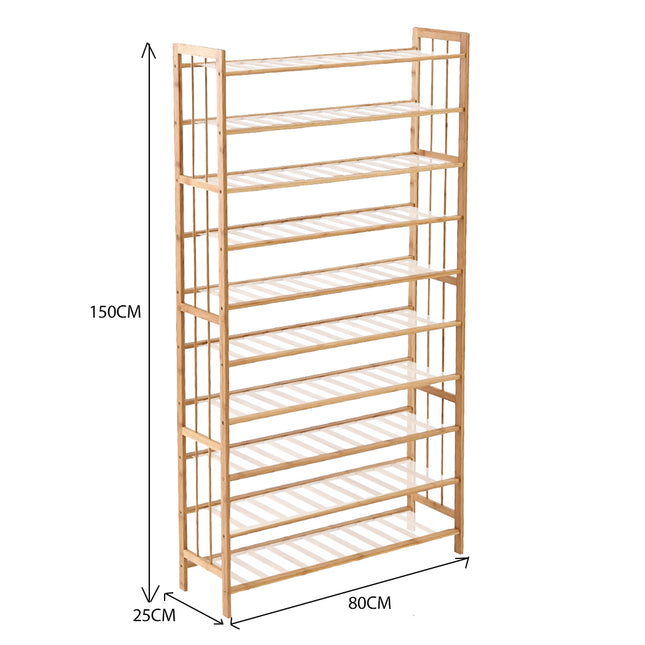 Levede Bamboo Shoe Rack Storage Wooden-1975420510657449986