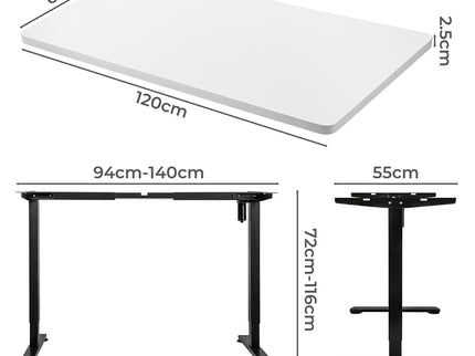 Levede Motorised Standing Desk Height 120cm White 800x 1.5MM-1942353110542454786