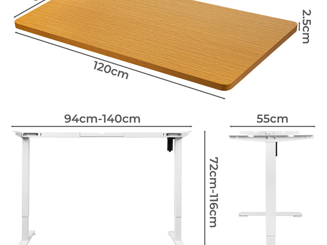 Levede Motorised Standing Desk Height 120cm Natural 800x 1.5MM-1975420505666228226