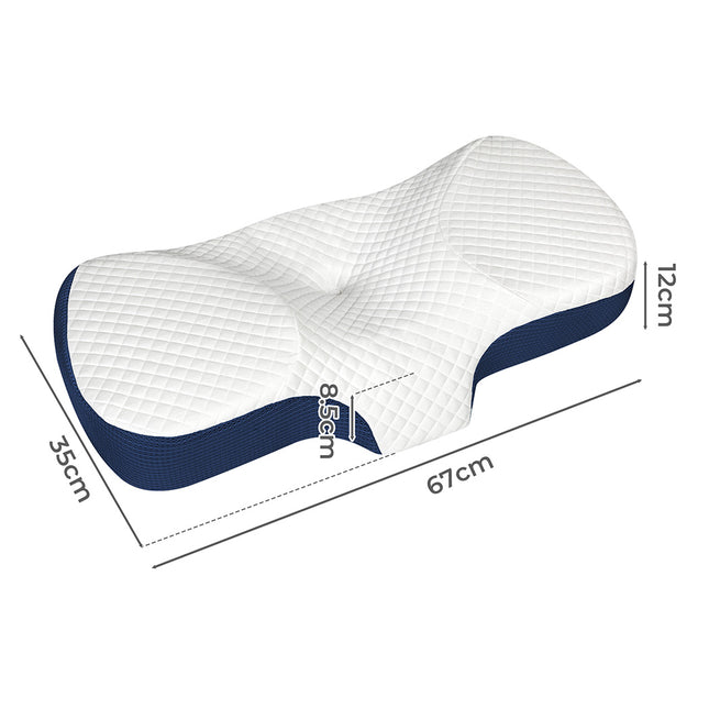Dreamz Memory Foam Pillow Pillowcase Supprt Blue Rebound-1963748909998280706