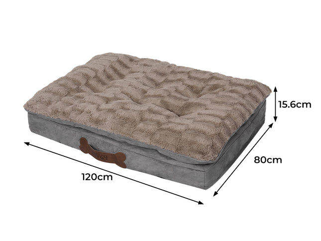 Dog Calming Bed Warm Soft Plush Comfy XL Khaki X-Large-1973193641803517954