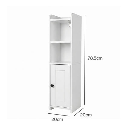 Levede Bathroom Cabinet Storage Slim Organiser Toilet Paper Storage 78.5cm White-2061251856700674050