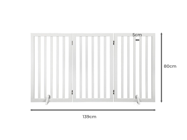 PaWz Wooden Pet Gate Dog Fence Safety White 400x 3MM-1973193642583658498