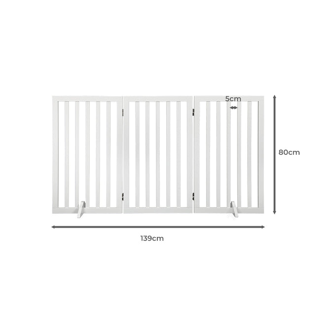 PaWz Wooden Pet Gate Dog Fence Safety White 400x 3MM-1973193642583658498