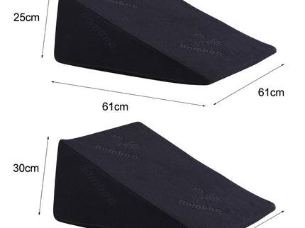 Cool Gel Memory Foam Bed Wedge Pillow Black 25+30-1910113041345810434