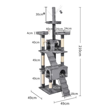 PaWz Cat Tree Scratching Post Scratcher Grey-1954802766077628418