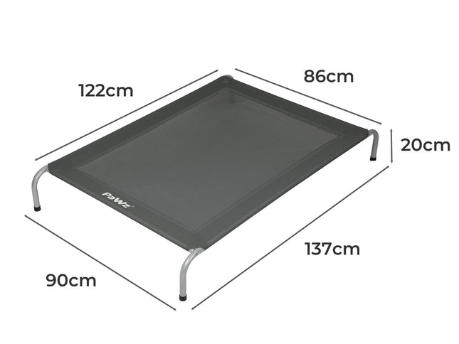 PaWz Elevated Trampoline Pet Bed Dog XXL Grey XX-Large-1973193690176425986