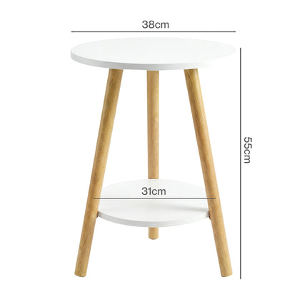 Levede Round Coffee Table 2-Layer Living Room End Tables Bedroom Side Tables-2050059016905822210