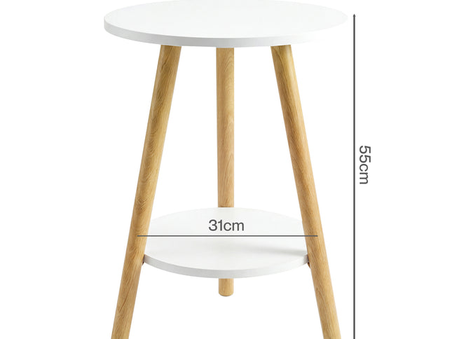 Levede Round Coffee Table 2-Layer Living Room End Tables Bedroom Side Tables-2050059016905822210