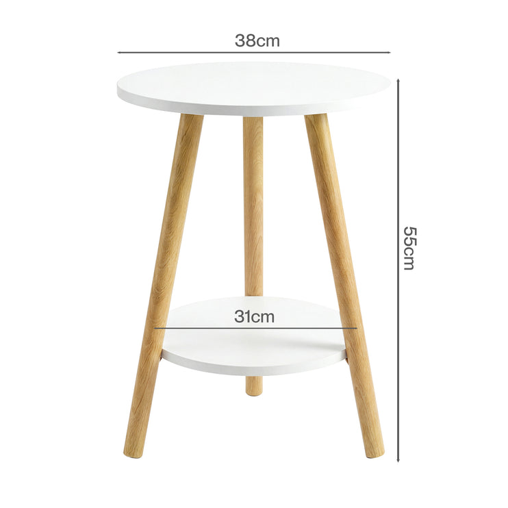 Levede Round Coffee Table 2-Layer Living Room End Tables Bedroom Side Tables-2050059016905822210