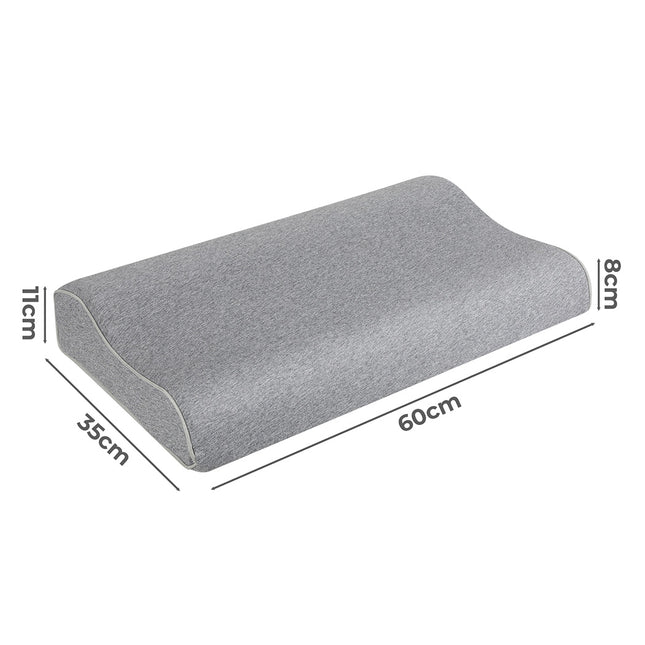 Dreamz Memory Foam Pillow Pillowcase Supprt Grey Rebound-1954802476674846722