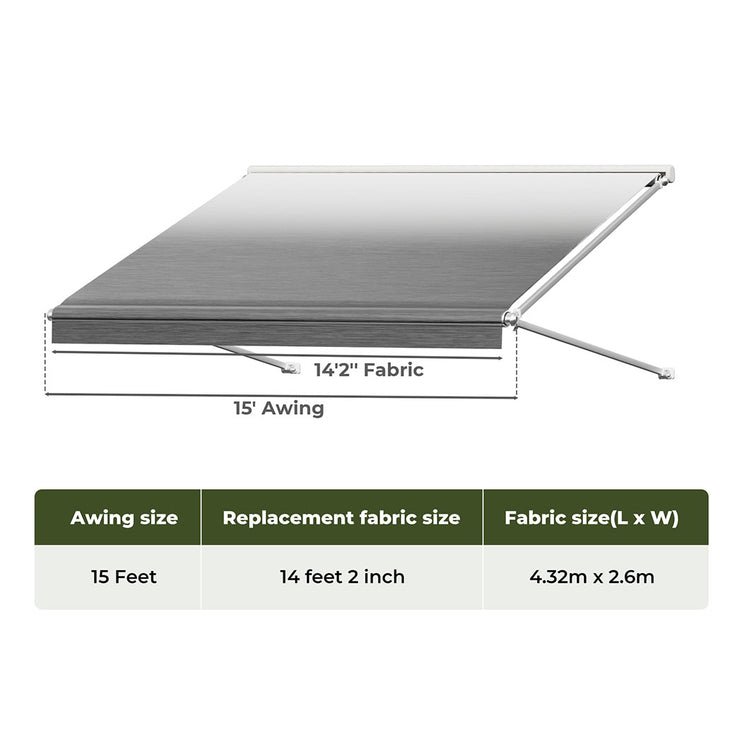 Manan 15FT RV Awning Fabric Replacement 18.05oz Caravan-1975420337990537218