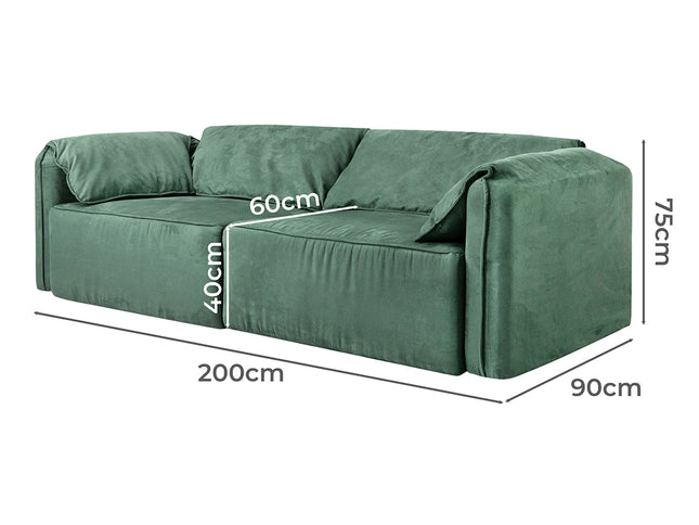 Levede Sofa Floor Couch 3-Seater Leathaire-1973193446344757250