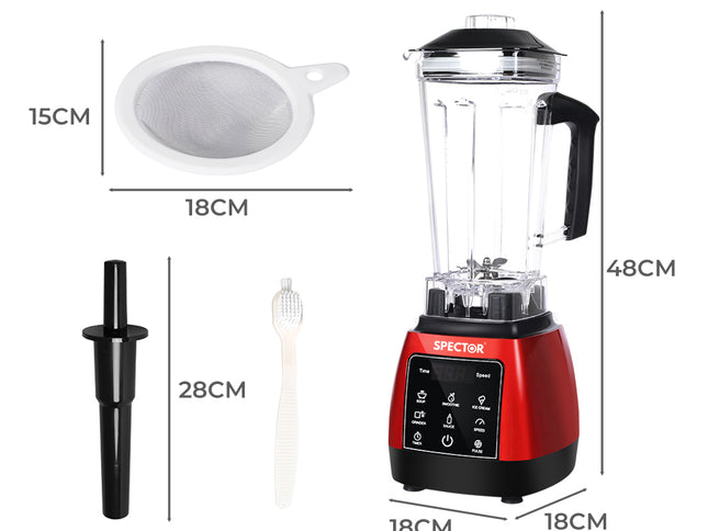 Spector 2L Commercial Blender Mixer Red-1973194013905391618