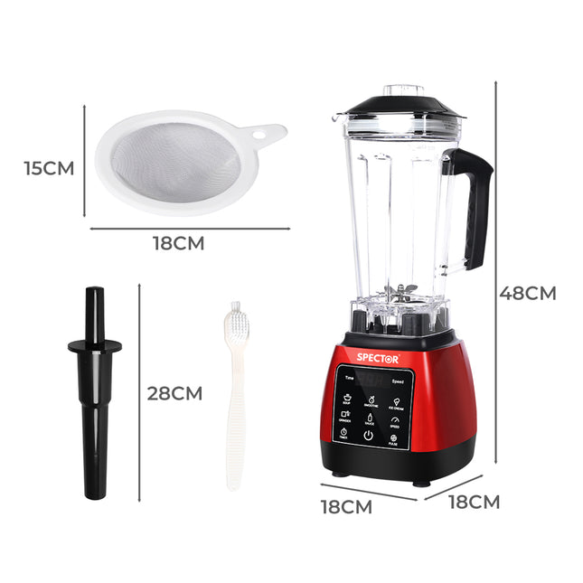 Spector 2L Commercial Blender Mixer Red-1973194013905391618