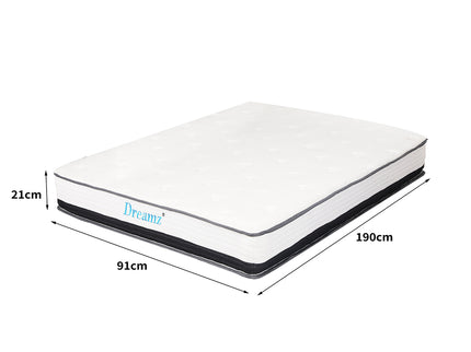 Dreamz Pocket Spring Mattress HD Foam Single-1864184416700600322