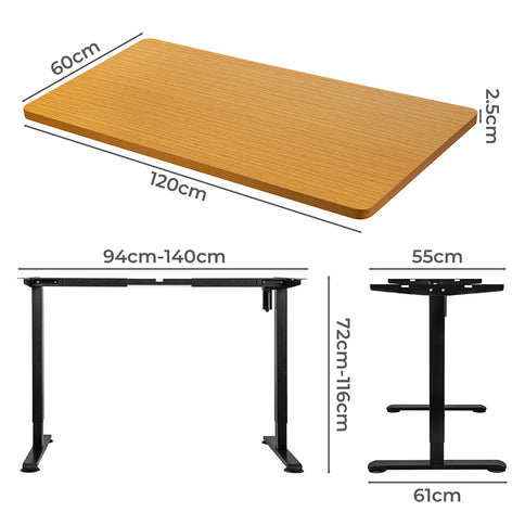 Levede Motorised Standing Desk Height 120cm Natural 800x 1.5MM-1910112992444420098