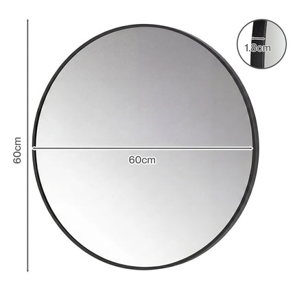 Yezi 60cm Wall Vanity Mirror Round Decorative Bathroom HD Glass Anti-explosion-2050059008861147138