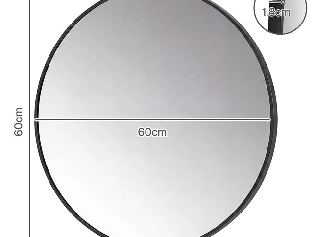 Yezi 60cm Wall Vanity Mirror Round Decorative Bathroom HD Glass Anti-explosion-2050059008861147138