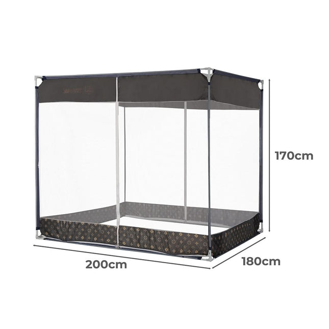 Dreamz Mosquito Bed Nets Foldable Canopy Square Grey-1954802841323442178