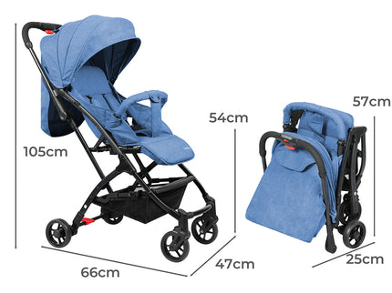 BoPeep Baby Stroller Kids Pram Push Blue-1919892903593906178