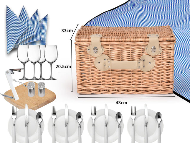 4 Person Picnic Basket Baskets Set Outdoor-1973193795319238658