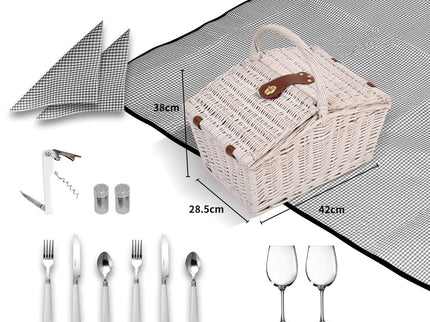 2 Person Picnic Basket Baskets Set Outdoor-1864183149186125826