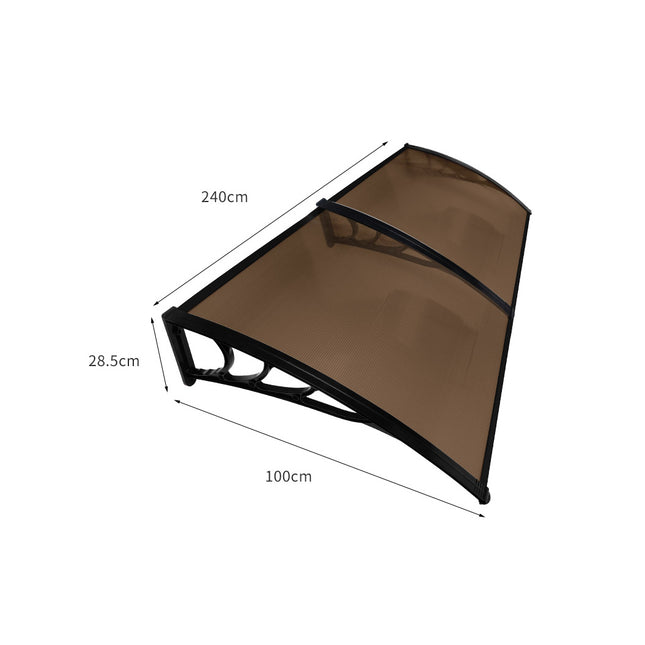 Mountview Window Door Awning Outdoor 1M X 2.4M Brown 1x2.4M-1973193988160753666