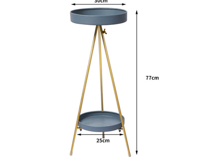 Levede Plant Stand 2 Tiers Outdoor Indoor Grey Gold Large-1864184723606212610