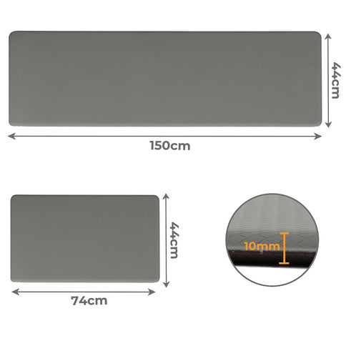 Marlow Kitchen Rug 2PCS Non Slip Anti Fatigue Mat Grey-1910112283300859906