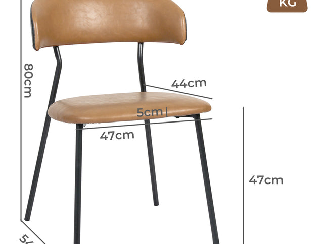 Levede 2x PU Leather Dining Chairs Kitchen Lounge-2006732800518131714