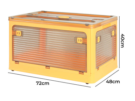 124L Storage Box Stackable Clothes Container L Orange Large-1864184613920968706