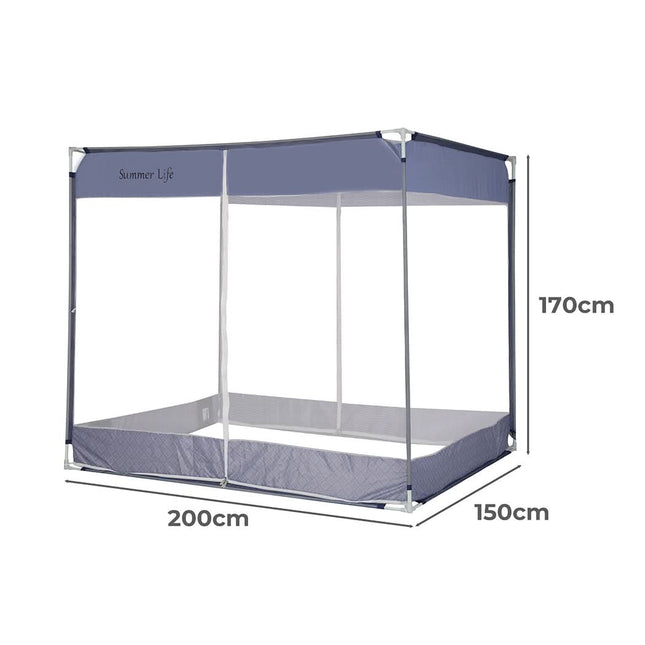 Dreamz Mosquito Bed Nets Foldable Canopy Square Blue-1954802841537351682